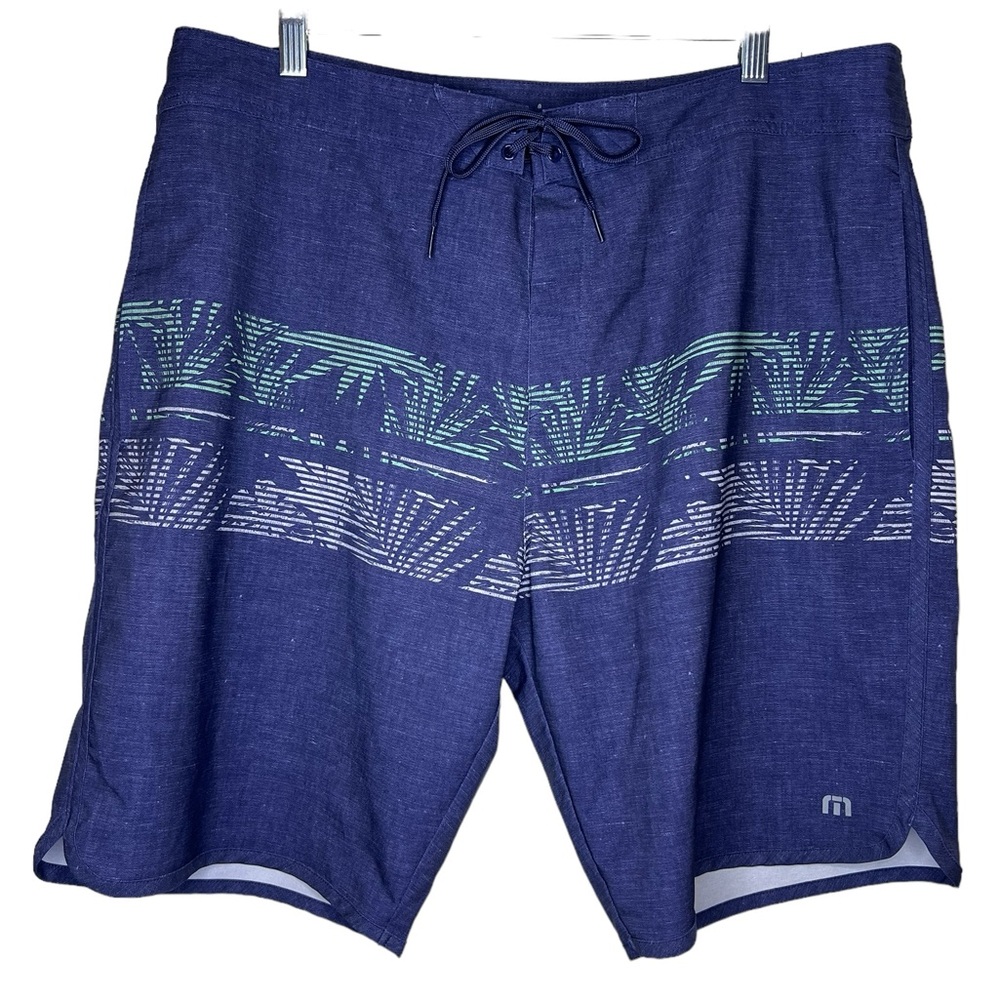 Travis Mathew Blue and Green Board Shorts